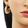Arete Dormilona 02.163.0319 Oro Laminado, Diseño de Hueco, Pulido, Tono Dorado