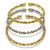 Aro Trio 07.170.0022 Oro Laminado, Diseño de Torcido, Diamantado, Tres Tonos (04 MM Thickness, One size fits all)