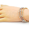 Aro Trio 07.170.0027 Oro Laminado, Diseño de Torcido y Bola, Pulido, Tres Tonos (03 MM Thickness, One size fits all)