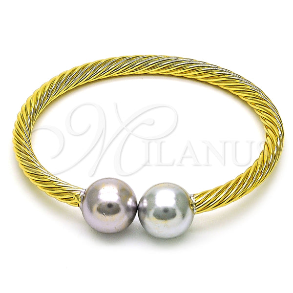 Aro Individual 07.170.0020.1 Oro Laminado, Diseño de Bola y Torcido, Pulido, Tres Tonos (05 MM Thickness, One size fits all)