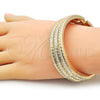 Aro Individual 07.307.0028.04 Oro Laminado, Diseño de Torcido, Diamantado, Tono Dorado (18 MM Thickness, Size 4 (2.25 Diameter))