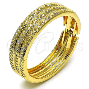 Aro Individual 07.307.0028.04 Oro Laminado, Diseño de Torcido, Diamantado, Tono Dorado (18 MM Thickness, Size 4 (2.25 Diameter))