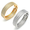 Aro Individual 07.307.0028.04 Oro Laminado, Diseño de Torcido, Diamantado, Tono Dorado (18 MM Thickness, Size 4 (2.25 Diameter))