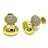 Arete Dormilona 02.341.0191 Oro Laminado, con Blanca Micro Pave, Pulido, Tono Dorado