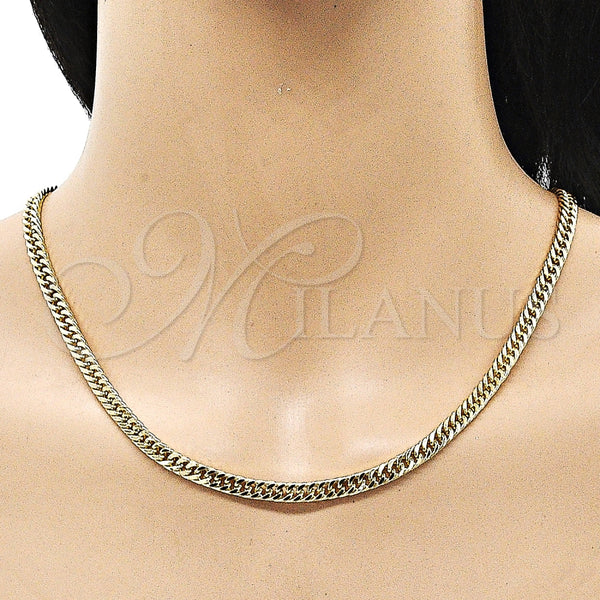 Gargantilla Basica 04.213.0329.24 Oro Laminado, Pulido, Tono Dorado (05 MM Thickness, 24 Inches Length)