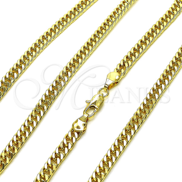 Gargantilla Basica 04.213.0329.24 Oro Laminado, Pulido, Tono Dorado (05 MM Thickness, 24 Inches Length)