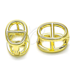 Argolla Huggie 02.213.0649.12 Oro Laminado, Diseño de Puff Mariner, Pulido, Tono Dorado