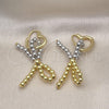 Arete Colgante 02.341.0194 Oro Laminado, Diseño de Arco y Corazón, Pulido, Dos Tonos