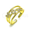 Anillo Multi Piedra 01.341.0137 Oro Laminado, Diseño de Mama, con Blanca Micro Pave, Pulido, Tono Dorado (One size fits all)