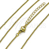 Gargantilla Basica 04.341.0106.18 Oro Laminado, Diseño de Box, Pulido, Tono Dorado (Grosor 01 MM, 17 Pulgadas de Largo)