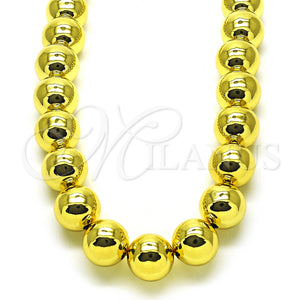 Gargantilla Elegante 04.341.0115.18 Oro Laminado, Diseño de Bola y Hueco, Pulido, Tono Dorado (14 MM Thickness, 18 Inches Length)