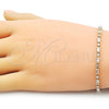Pulsera Tennis 03.283.0395.07 Oro Laminado, Diseño de Baguette, con Blanca Zirconia Cubica, Pulido, Tono Dorado (03 MM Thickness, 7 Inches Length)