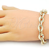 Pulsera Elegante 03.331.0234.09 Oro Laminado, Diseño de Rolo, Pulido, Tono Dorado (12 MM Thickness, 9 Inches Length)