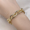 Pulsera Elegante 03.331.0235.09 Oro Laminado, Diseño de Rolo, Pulido, Tono Dorado (13 MM Thickness, 9 Inches Length)