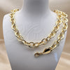 Collar y Pulsera 06.331.0001 Oro Laminado, Diseño de Rolo, Pulido, Tono Dorado