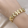 Pulsera Elegante 03.331.0237.09 Oro Laminado, Pulido, Tono Dorado (14 MM Thickness, 9 Inches Length)