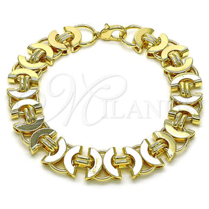 Pulsera Elegante 03.331.0237.09 Oro Laminado, Pulido, Tono Dorado (14 MM Thickness, 9 Inches Length)