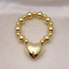 Pulsera Elegante 03.341.0219.08 Oro Laminado, Diseño de Corazón y Bola, Pulido, Tono Dorado (12 MM Thickness, 8 Inches Length)