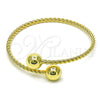 Aro Individual 07.93.0022 Oro Laminado, Diseño de Bola y Torcido, Pulido, Tono Dorado (Grosor 04 MM, Talla Unica)
