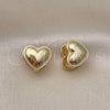 Argolla Huggie 02.195.0283.14 Oro Laminado, Diseño de Corazón, Pulido, Tono Dorado