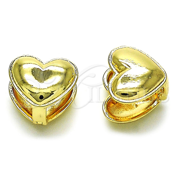 Argolla Huggie 02.195.0283.14 Oro Laminado, Diseño de Corazón, Pulido, Tono Dorado