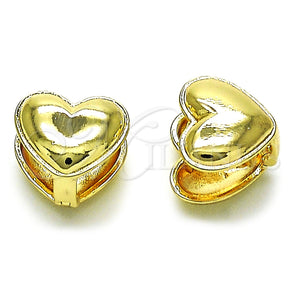 Argolla Huggie 02.195.0283.14 Oro Laminado, Diseño de Corazón, Pulido, Tono Dorado