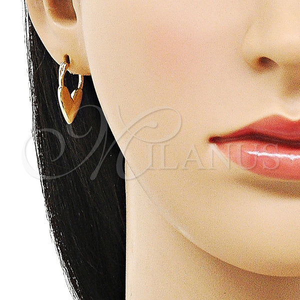 Argolla Mediana 02.195.0285.16 Oro Laminado, Diseño de Corazón, Pulido, Tono Dorado