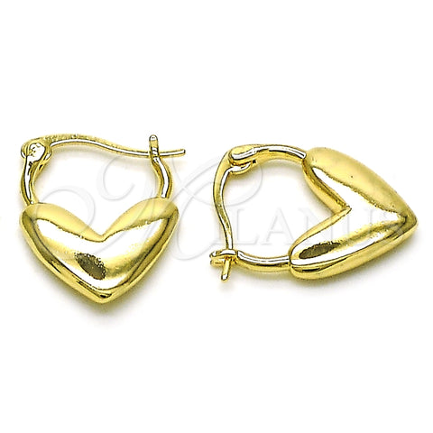 Argolla Mediana 02.195.0285.16 Oro Laminado, Diseño de Corazón, Pulido, Tono Dorado