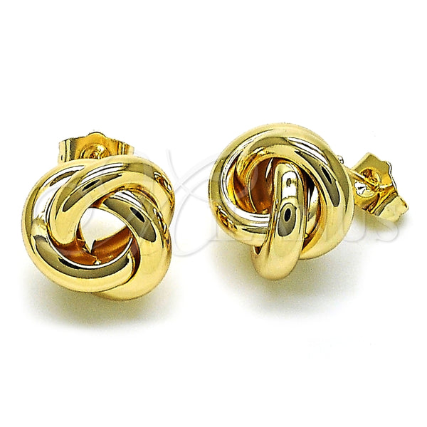 Arete Dormilona 02.196.0131 Oro Laminado, Diseño de Nudo, Pulido, Tono Dorado