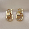 Arete Dormilona 02.196.0152 Oro Laminado, Diseño de Hueco, Pulido, Tono Dorado