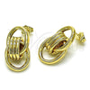 Arete Dormilona 02.196.0152 Oro Laminado, Diseño de Hueco, Pulido, Tono Dorado