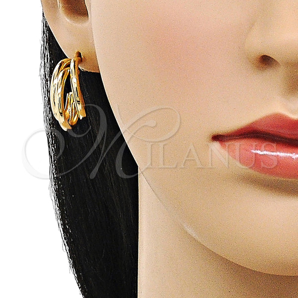 Argolla Pequeña 02.196.0153.20 Oro Laminado, Diseño de Hueco, Pulido, Tono Dorado