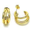 Argolla Pequeña 02.196.0153.20 Oro Laminado, Diseño de Hueco, Pulido, Tono Dorado