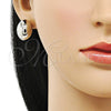 Arete Dormilona 02.196.0171 Rodio Laminado, Diseño de Bola y Hueco, Pulido, Rodinado