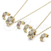 Juego de Arete y Dije de Adulto 10.196.0160 Oro Laminado, con Multicolor Micro Pave, Pulido, Tono Dorado