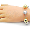 Pulsera Elegante 03.341.0222.08 Oro Laminado, Diseño de Bola y Hueco, Pulido, Dos Tonos (16 MM Thickness, 8 Inches Length)