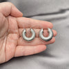 Earcuff 02.163.0306.1.25 Rodio Laminado, Diseño de Hueco, Diamantado, Rodinado