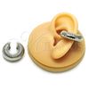 Earcuff 02.163.0306.1.25 Rodio Laminado, Diseño de Hueco, Diamantado, Rodinado