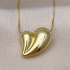 Collares con Dije 04.341.0122.20 Oro Laminado, Diseño de Corazón y Hueco, Pulido, Tono Dorado (01 MM Thickness, 20 Inches Length)