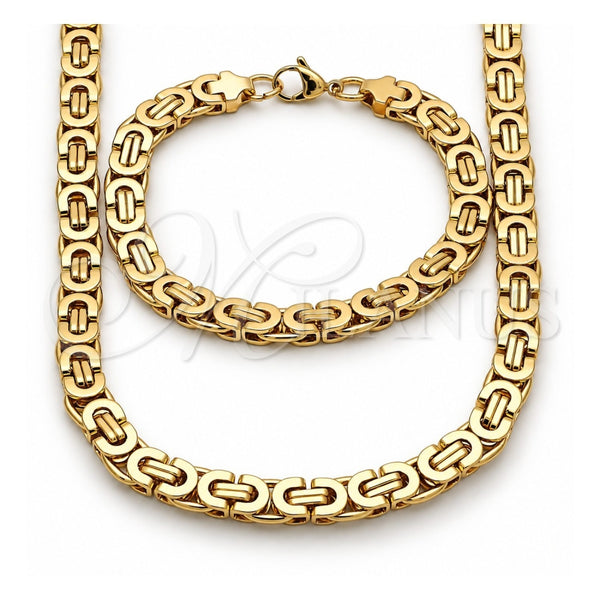 Collar y Pulsera 06.116.0057.22 Acero Inoxidable, Pulido, Tono Dorado