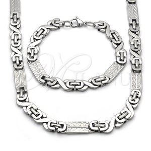 Collar y Pulsera 06.363.0057.24 Acero Inoxidable, Pulido, Tono Plateado