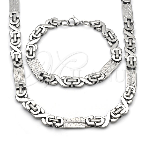 Collar y Pulsera 06.363.0057.24 Acero Inoxidable, Pulido, Tono Plateado