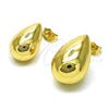 Arete Dormilona 02.163.0321 Oro Laminado, Diseño de Gota y Hueco, Pulido, Tono Dorado