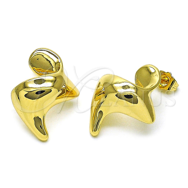 Arete Dormilona 02.163.0323 Oro Laminado, Pulido, Tono Dorado