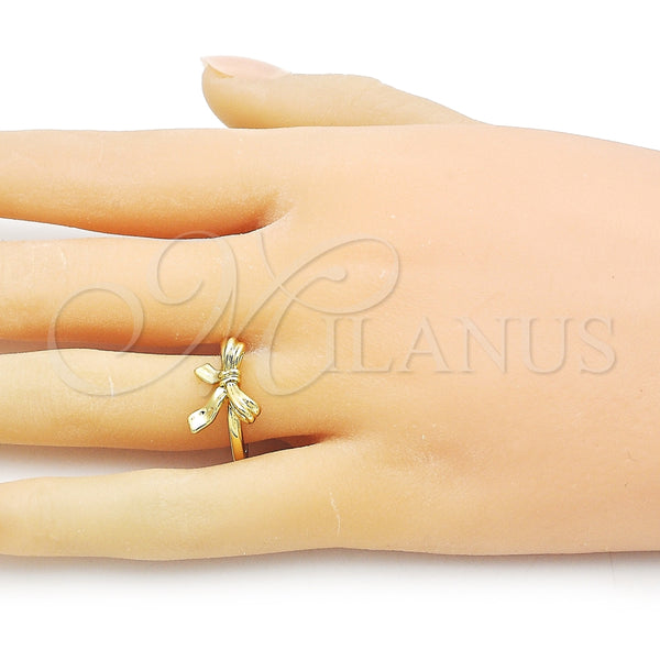 Anillo Elegante 01.341.0142 Oro Laminado, Diseño de Arco, Pulido, Tono Dorado (One size fits all)