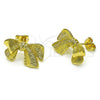 Arete Dormilona 02.341.0203 Oro Laminado, Diseño de Arco, Diamantado, Tono Dorado