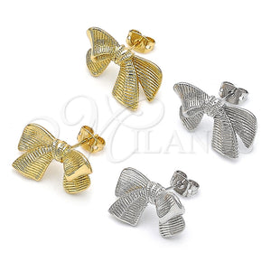 Arete Dormilona 02.341.0203 Oro Laminado, Diseño de Arco, Diamantado, Tono Dorado