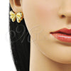 Arete Dormilona 02.341.0204 Oro Laminado, Diseño de Arco, Pulido, Tono Dorado