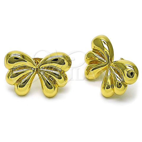 Arete Dormilona 02.341.0204 Oro Laminado, Diseño de Arco, Pulido, Tono Dorado