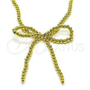 Gargantilla Elegante 04.341.0123.18 Oro Laminado, Diseño de Arco, Pulido, Tono Dorado (04 MM Thickness, 18 Inches Length)